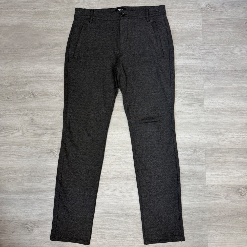 PAIGE Fraser Slim Trousers Mens 30 Charcoal Grey Knit Stretch Pants M127502